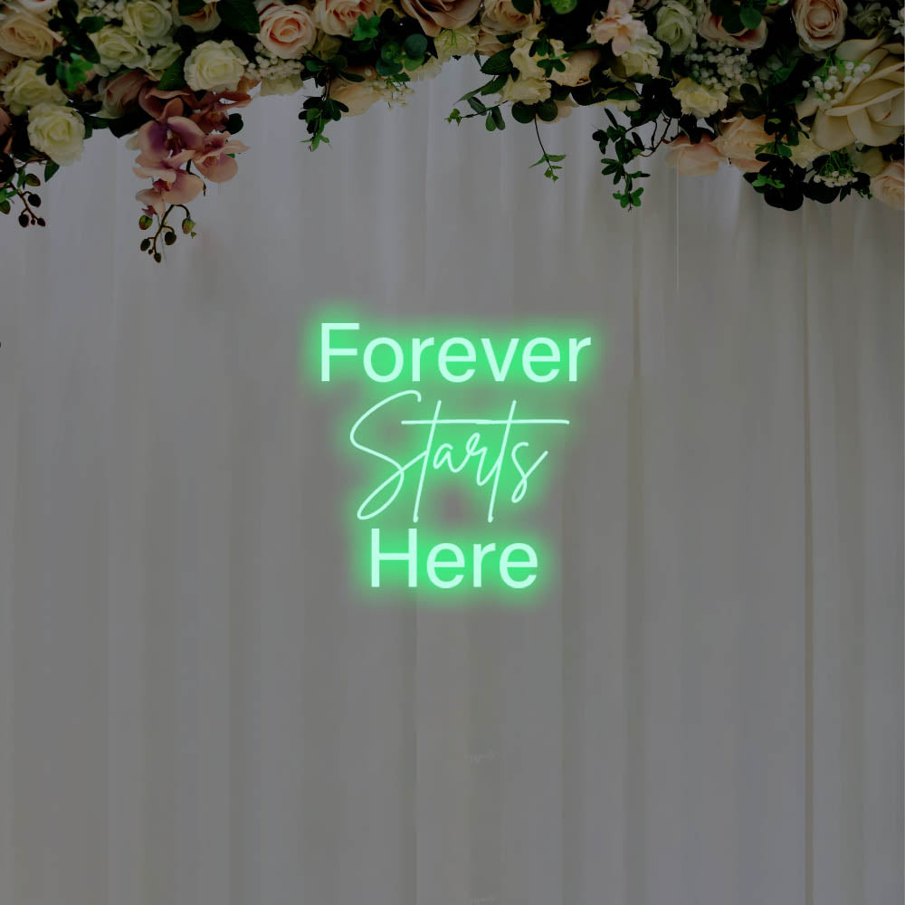 Forever Starts Here LED Neon Sign – Perfect Wedding Decor