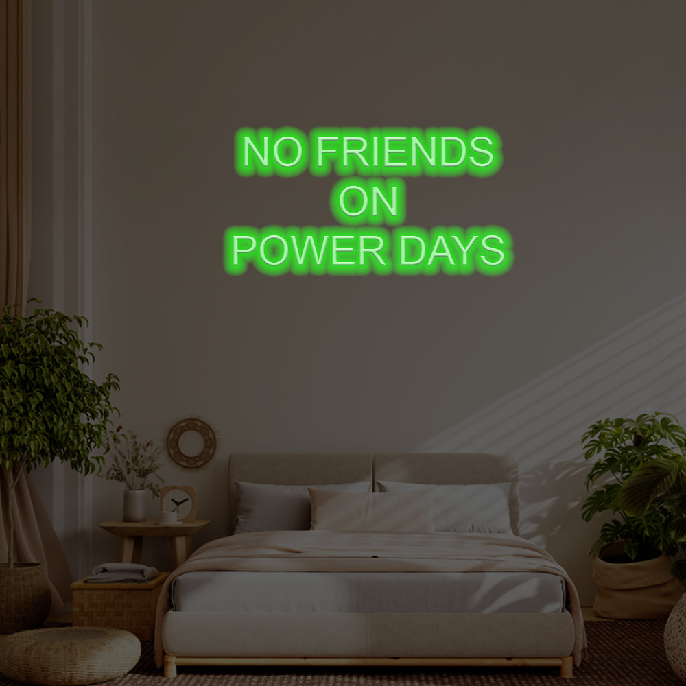 No Friends On Powder Day LED Neon Sign – Perfect Funny Decor