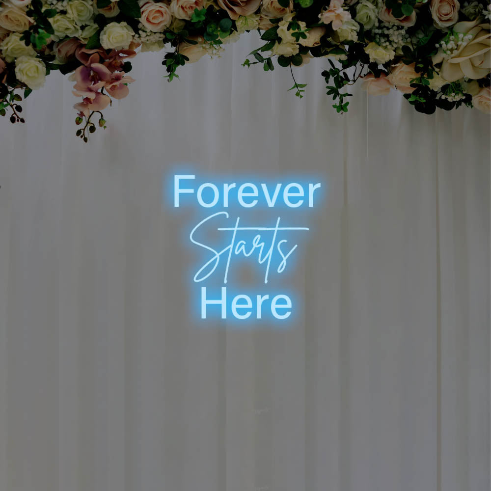 Forever Starts Here LED Neon Sign – Perfect Wedding Decor