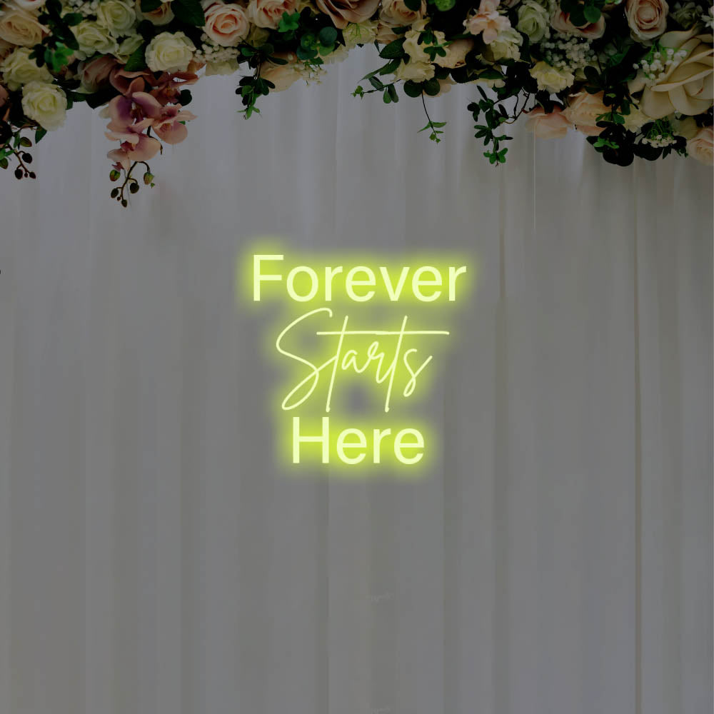 Forever Starts Here LED Neon Sign – Perfect Wedding Decor