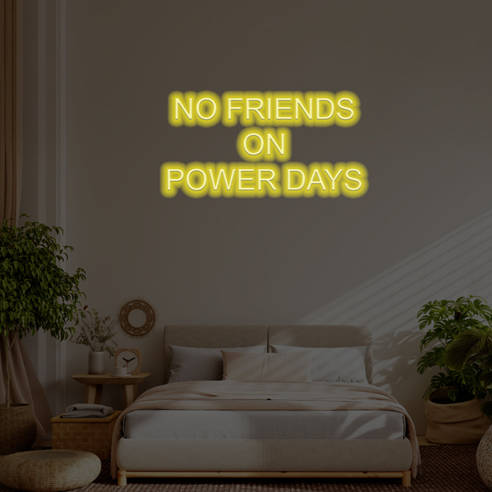 No Friends On Powder Day LED Neon Sign – Perfect Funny Decor
