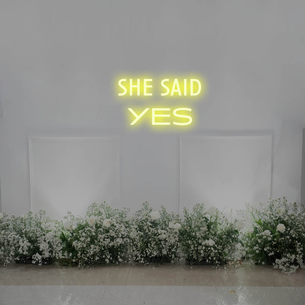 She Said Yes LED Neon Sign – Perfect Wedding Decor