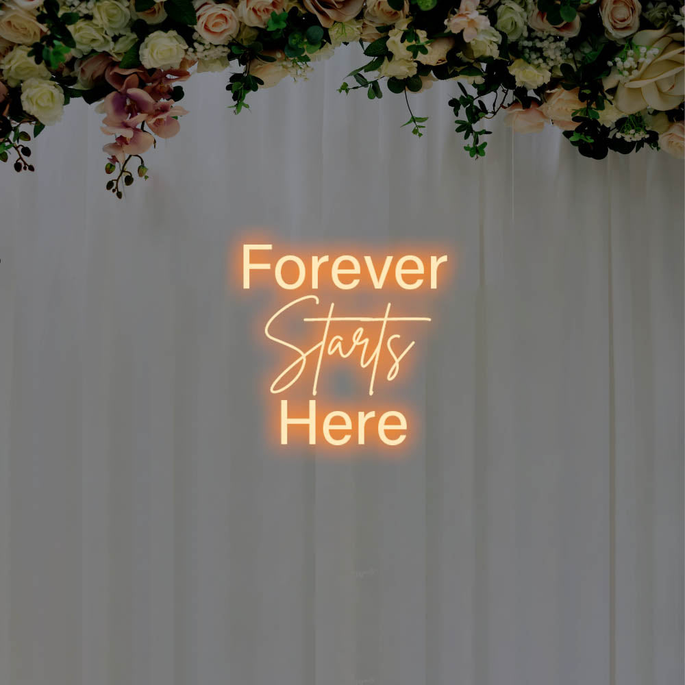 Forever Starts Here LED Neon Sign – Perfect Wedding Decor