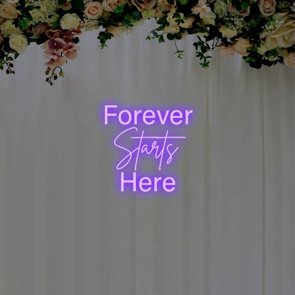 Forever Starts Here LED Neon Sign – Perfect Wedding Decor