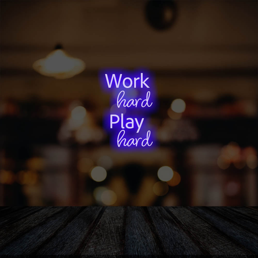 Work Hard Play Hard LED Neon Sign – Perfect Business Decor