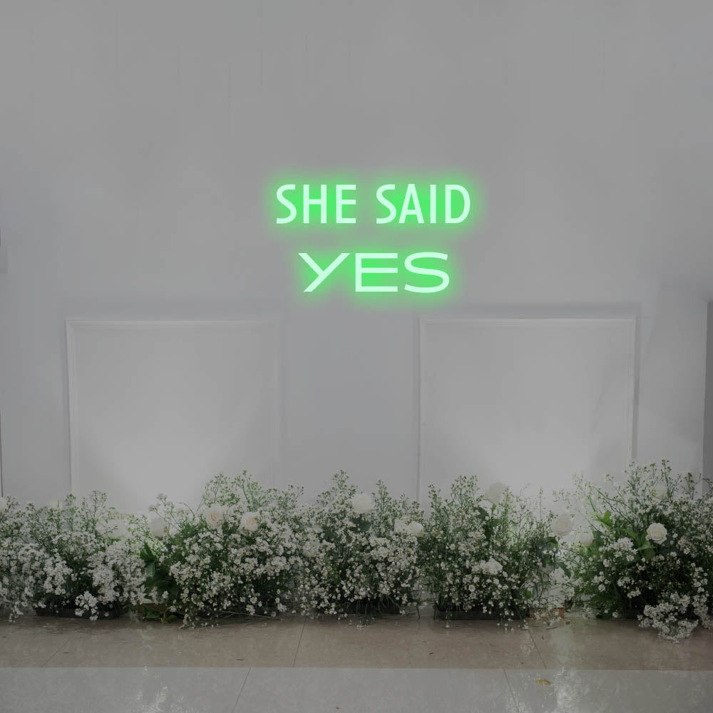 She Said Yes LED Neon Sign – Perfect Wedding Decor