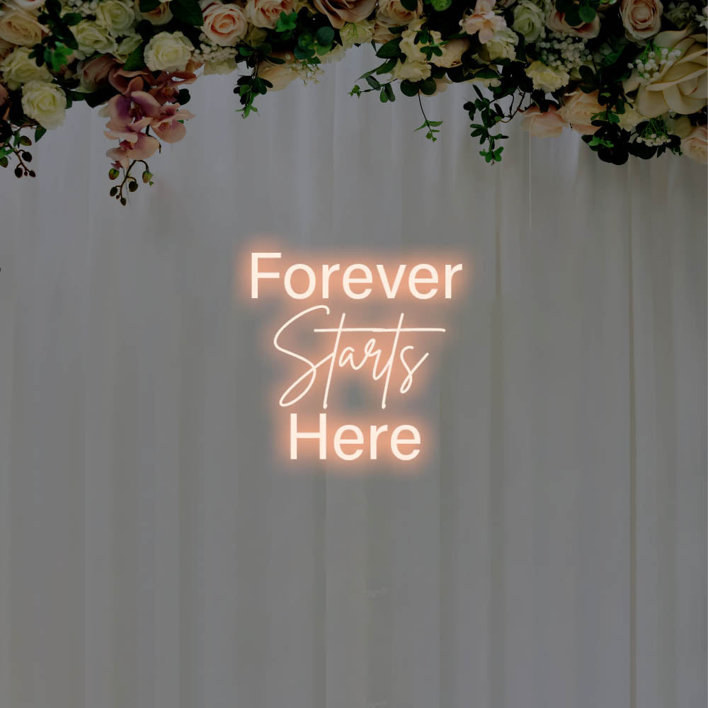 Forever Starts Here LED Neon Sign – Perfect Wedding Decor