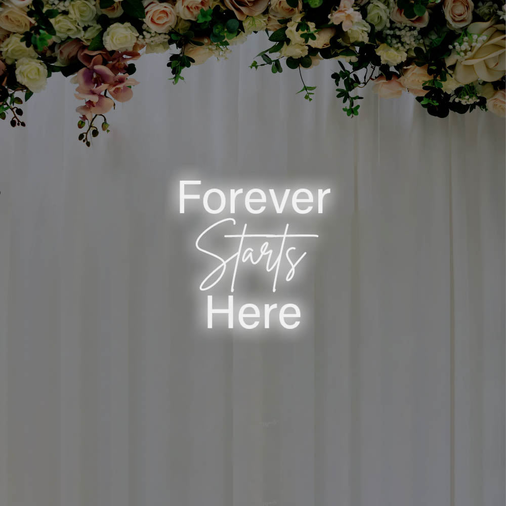 Forever Starts Here LED Neon Sign – Perfect Wedding Decor