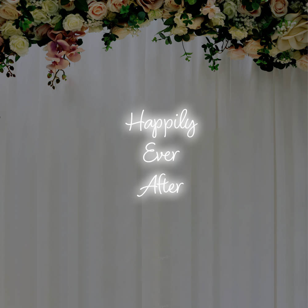 Happily Ever After LED Neon Sign – Perfect Wedding Decor