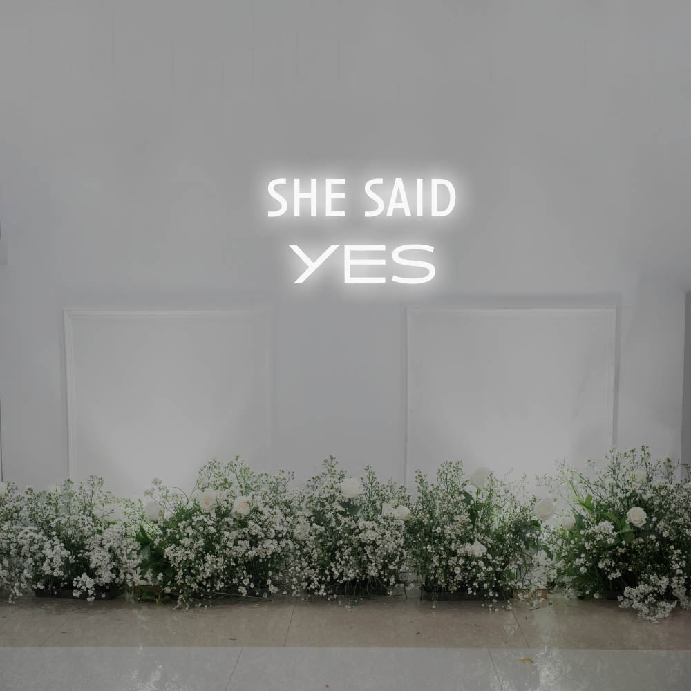 She Said Yes LED Neon Sign – Perfect Wedding Decor