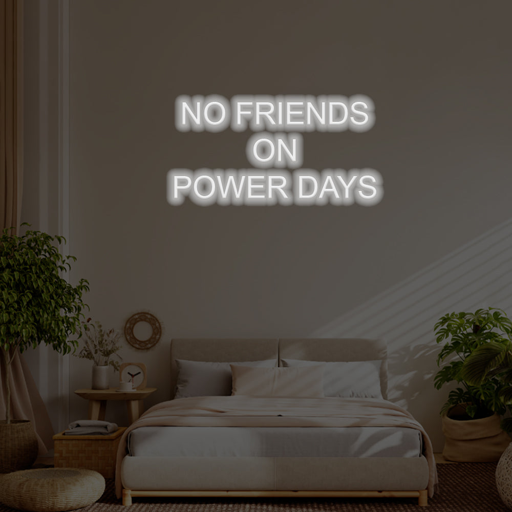 No Friends On Powder Day LED Neon Sign – Perfect Funny Decor
