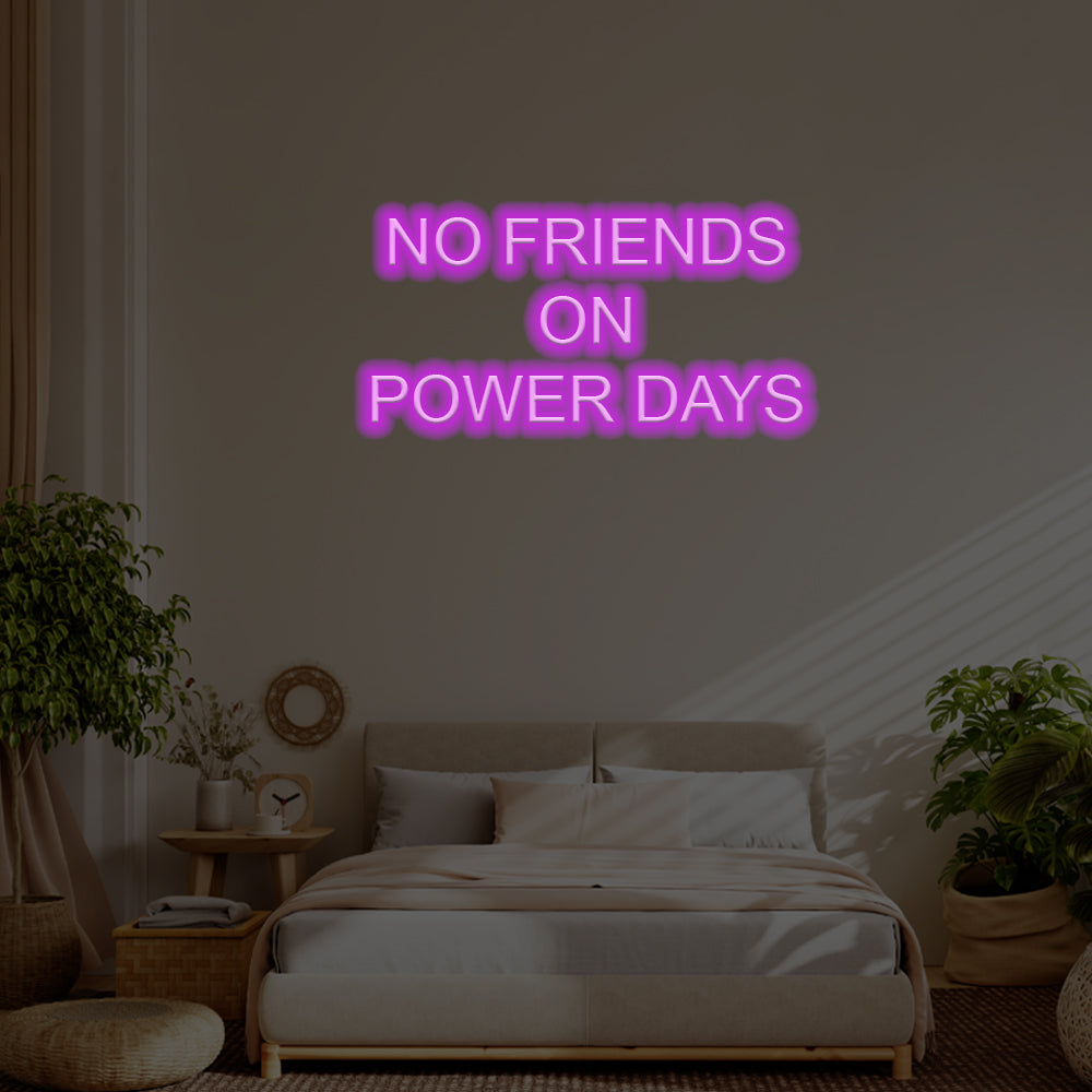 No Friends On Powder Day LED Neon Sign – Perfect Funny Decor