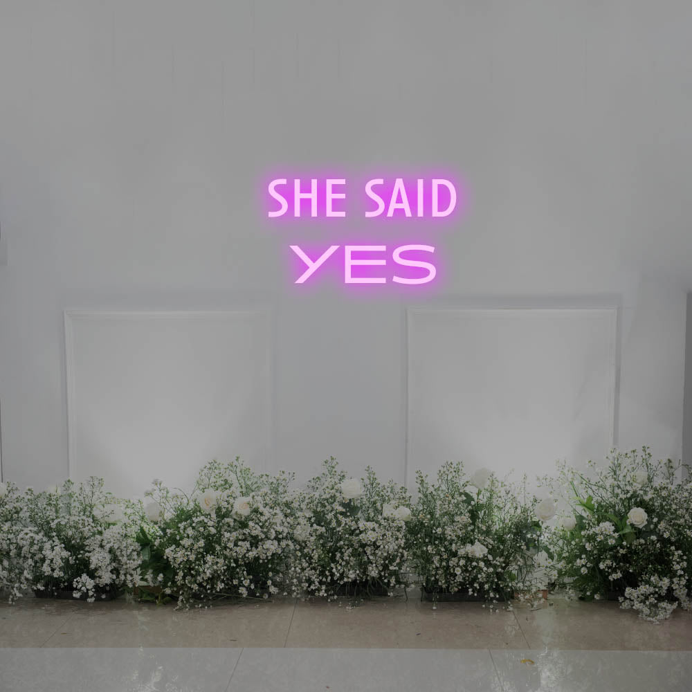 She Said Yes LED Neon Sign – Perfect Wedding Decor
