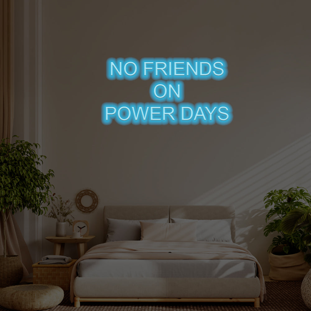 No Friends On Powder Day LED Neon Sign – Perfect Funny Decor