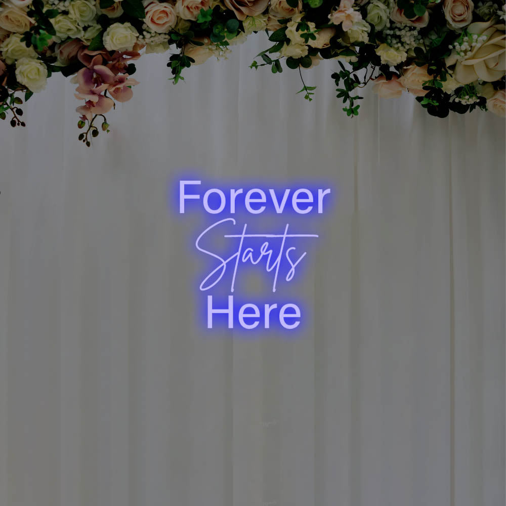 Forever Starts Here LED Neon Sign – Perfect Wedding Decor