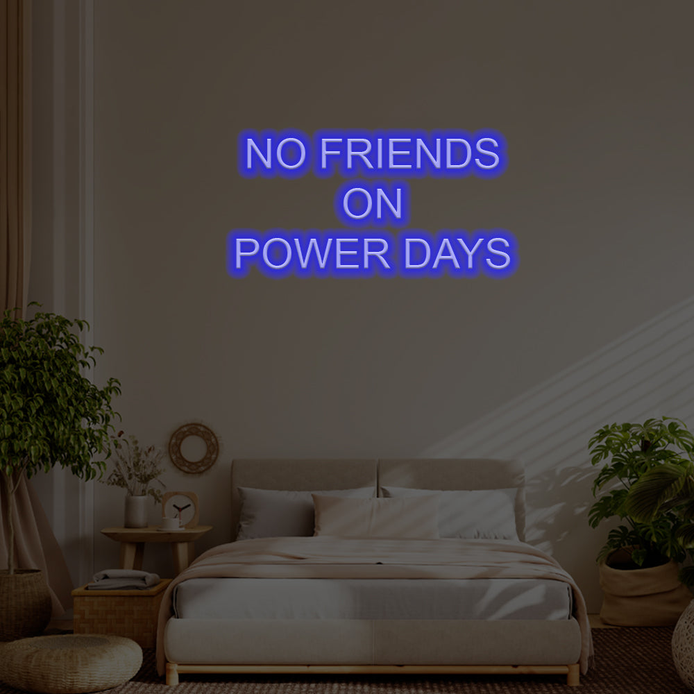 No Friends On Powder Day LED Neon Sign – Perfect Funny Decor