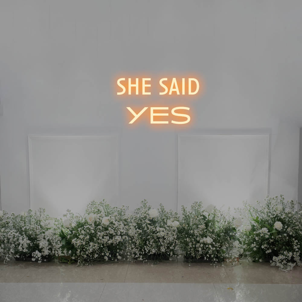 She Said Yes LED Neon Sign – Perfect Wedding Decor