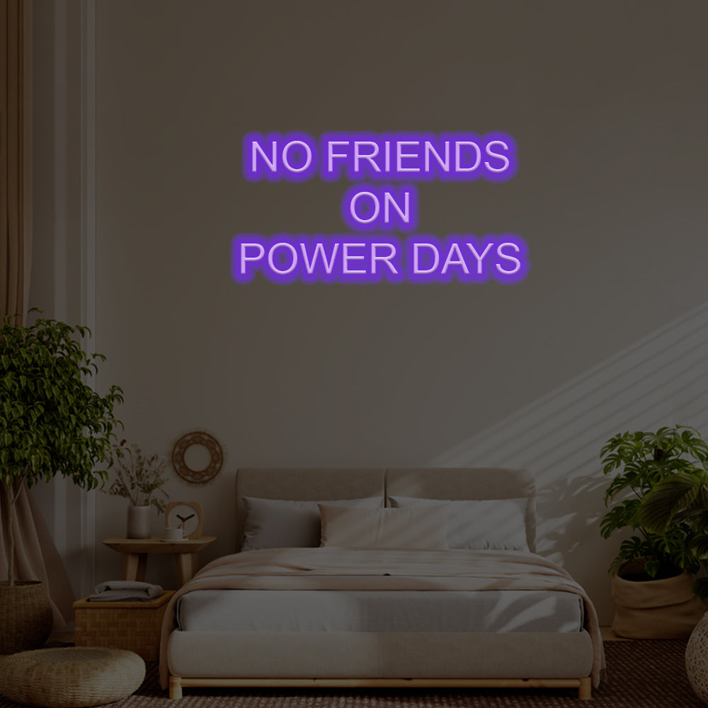 No Friends On Powder Day LED Neon Sign – Perfect Funny Decor