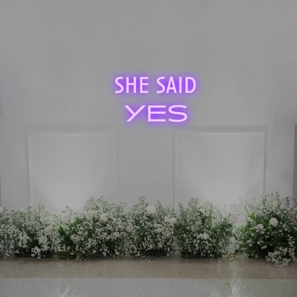 She Said Yes LED Neon Sign – Perfect Wedding Decor