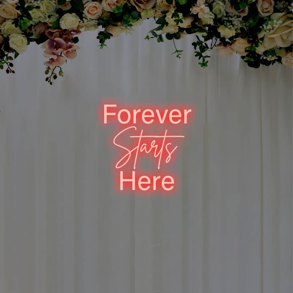 Forever Starts Here LED Neon Sign – Perfect Wedding Decor