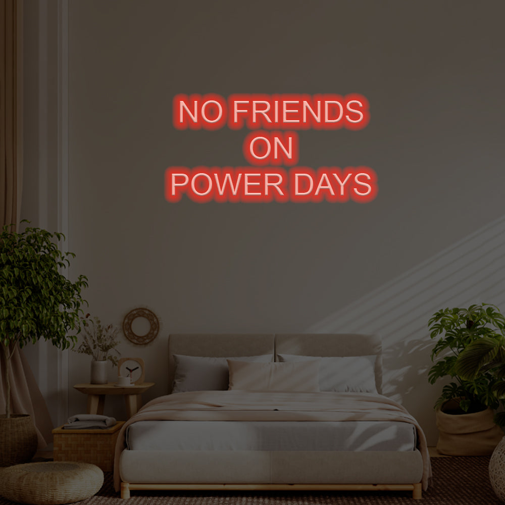 No Friends On Powder Day LED Neon Sign – Perfect Funny Decor