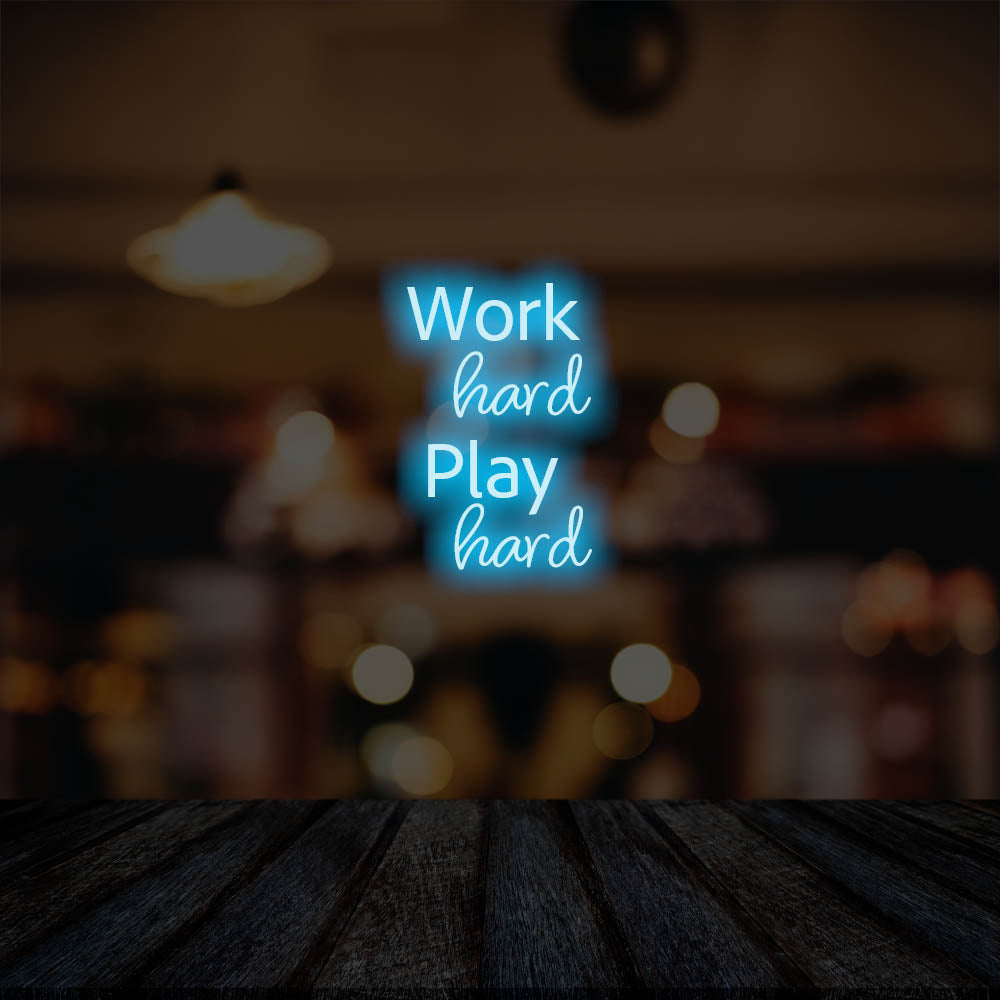 Work Hard Play Hard LED Neon Sign – Perfect Business Decor