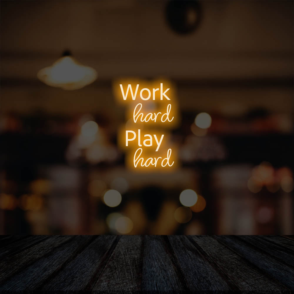 Work Hard Play Hard LED Neon Sign – Perfect Business Decor